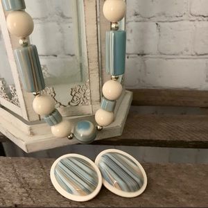 Retro 80’s Necklace and earring Set Chunky Spring Jewelry